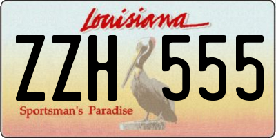 LA license plate ZZH555