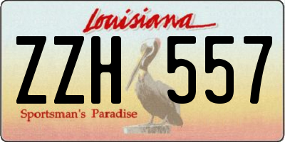 LA license plate ZZH557