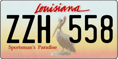 LA license plate ZZH558