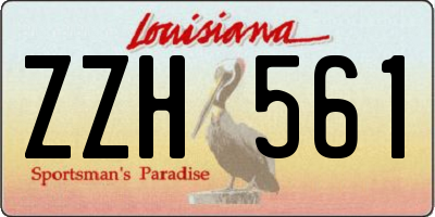 LA license plate ZZH561