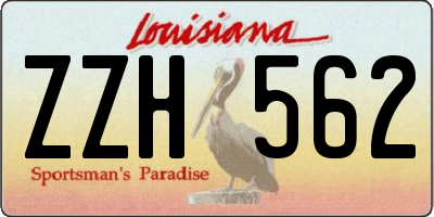 LA license plate ZZH562