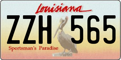 LA license plate ZZH565