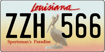 LA license plate ZZH566