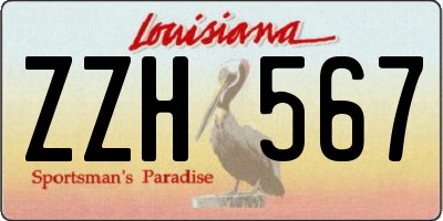 LA license plate ZZH567