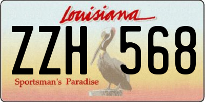 LA license plate ZZH568