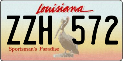 LA license plate ZZH572