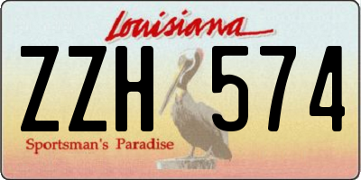 LA license plate ZZH574