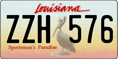 LA license plate ZZH576