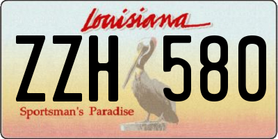 LA license plate ZZH580