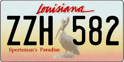 LA license plate ZZH582