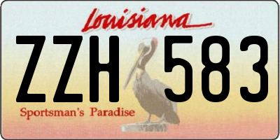 LA license plate ZZH583