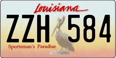 LA license plate ZZH584