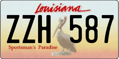 LA license plate ZZH587