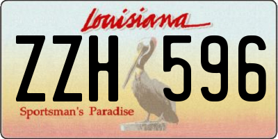 LA license plate ZZH596