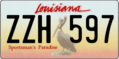 LA license plate ZZH597