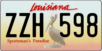 LA license plate ZZH598