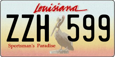 LA license plate ZZH599