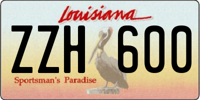 LA license plate ZZH600