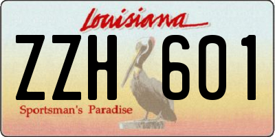 LA license plate ZZH601