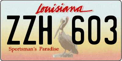 LA license plate ZZH603