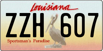 LA license plate ZZH607