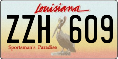 LA license plate ZZH609