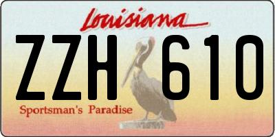 LA license plate ZZH610