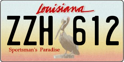 LA license plate ZZH612