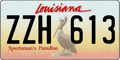 LA license plate ZZH613