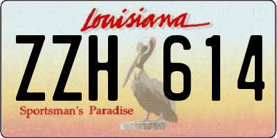 LA license plate ZZH614