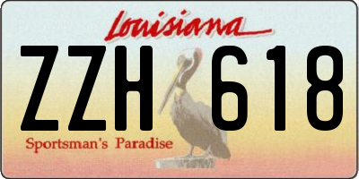 LA license plate ZZH618