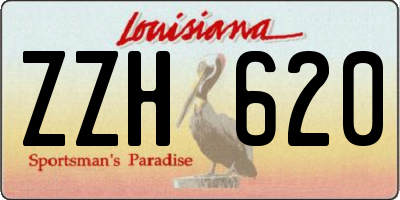 LA license plate ZZH620