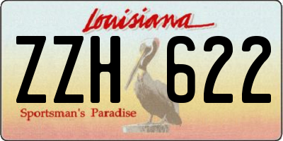 LA license plate ZZH622