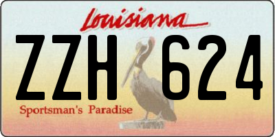 LA license plate ZZH624