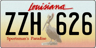 LA license plate ZZH626