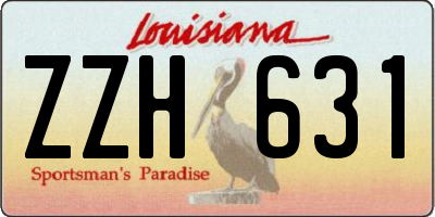LA license plate ZZH631