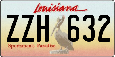 LA license plate ZZH632