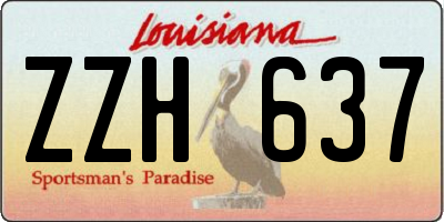 LA license plate ZZH637