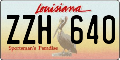 LA license plate ZZH640