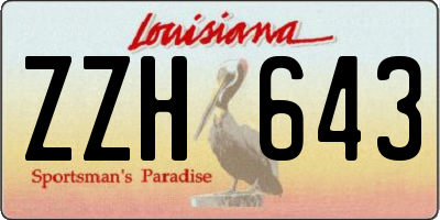 LA license plate ZZH643