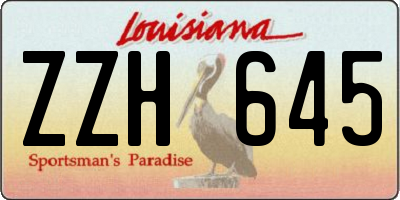 LA license plate ZZH645