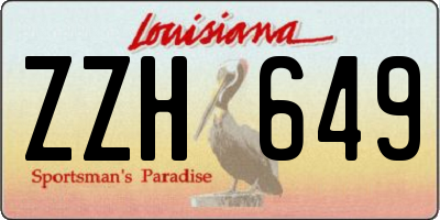 LA license plate ZZH649