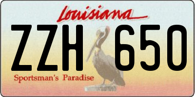 LA license plate ZZH650