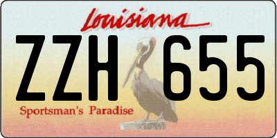 LA license plate ZZH655