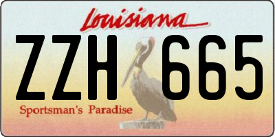 LA license plate ZZH665