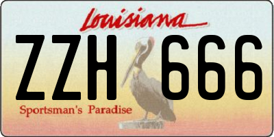 LA license plate ZZH666