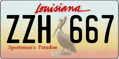 LA license plate ZZH667
