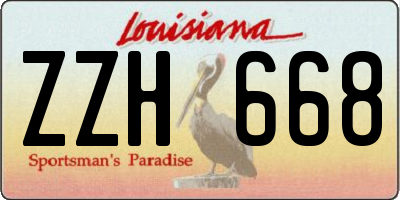 LA license plate ZZH668