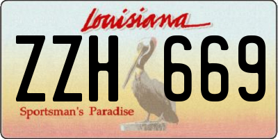 LA license plate ZZH669