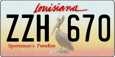 LA license plate ZZH670